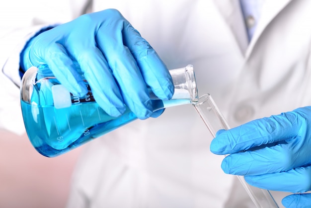 In the chemistry lab, women scientists are doing experiments