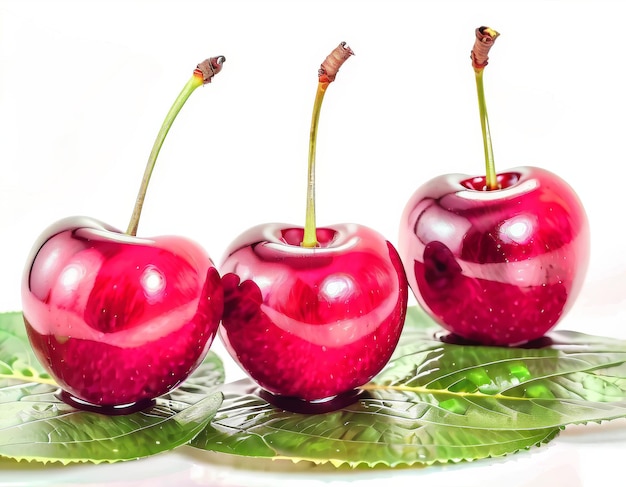 cherries isolated on white background