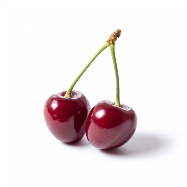 Cherries isolated on white background