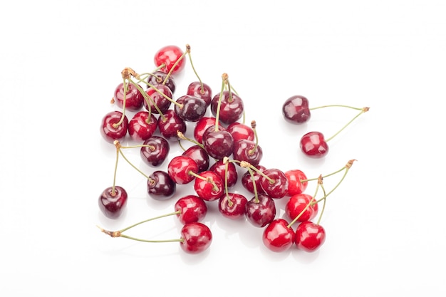 Cherries isolated on white background