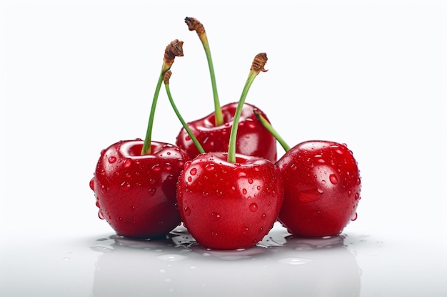 cherries on white background