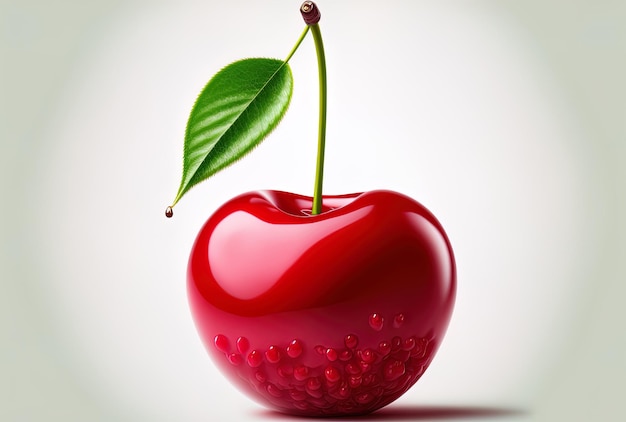 Cherry alone Cherry on a backdrop of white by using a clipping path