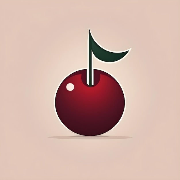 Cherry berry minimalistic logo square illustration