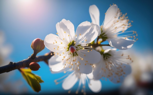 cherry blossom are full blossom with sky background