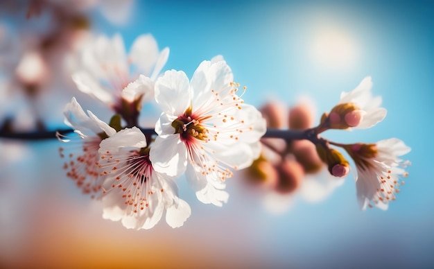 cherry blossom are full blossom with sky background