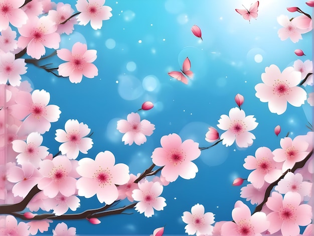 Cherry blossom background with sakura flower