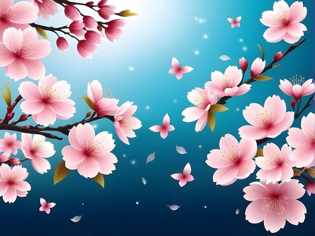 Cherry blossom background with sakura flower