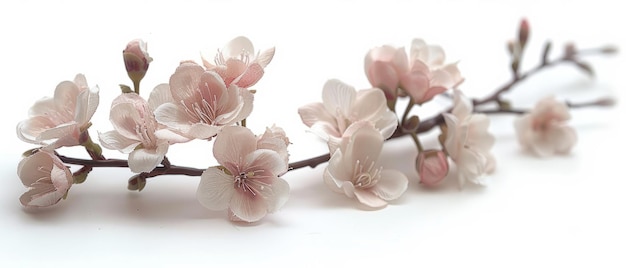 Cherry blossom branch its pale pink blooms evoking the ephemeral beauty of springtime