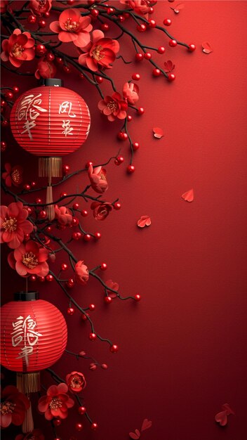 cherry blossom Chinese new year instagram stories background