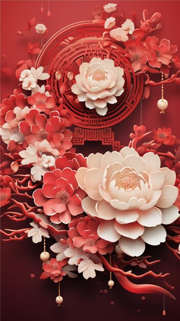 cherry blossom Chinese new year instagram stories background