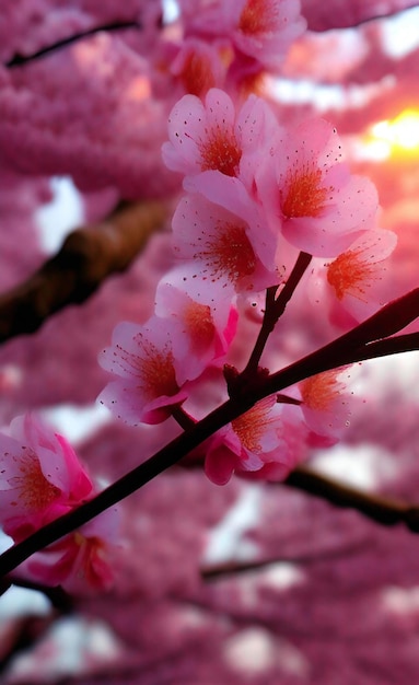 Cherry Blossom Flowers Background