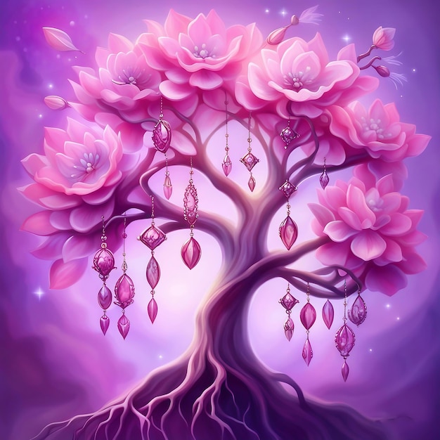 Cherry blossom illustration tree Wallpaper jewelry fantasy