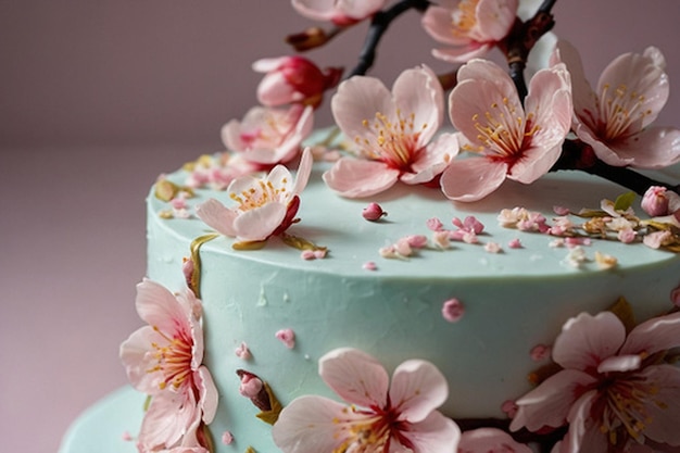 Cherry Blossom Inspired Floral Cake