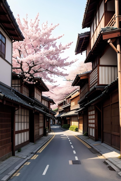 cherry blossom in japan street