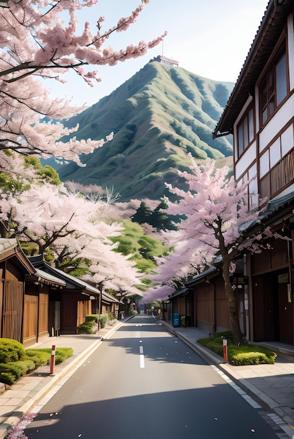 cherry blossom in japan street