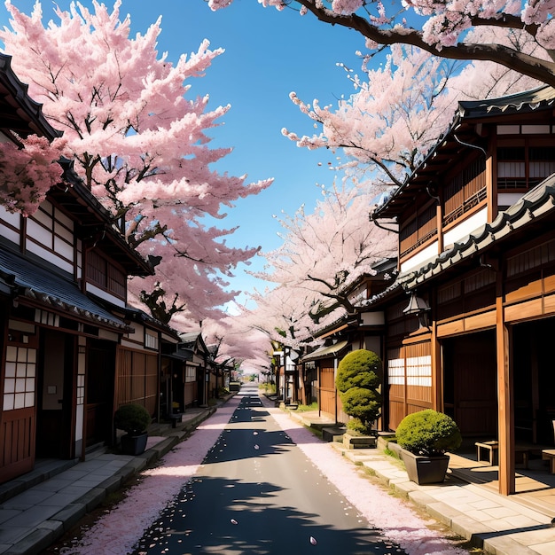 cherry blossom in japan street