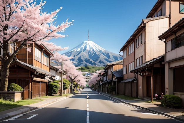 cherry blossom in japan street