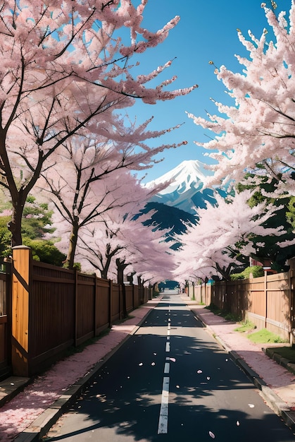 cherry blossom in japan street