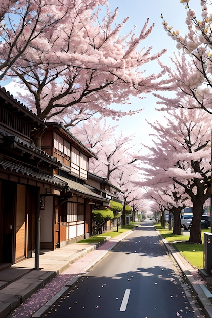 cherry blossom in japan street