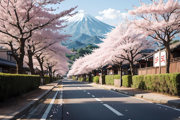 cherry blossom in japan street