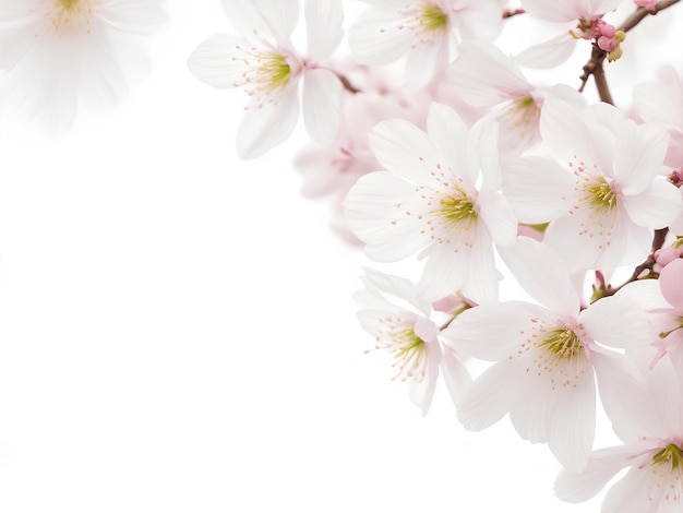 Cherry blossom in spring for background with white space ai generated