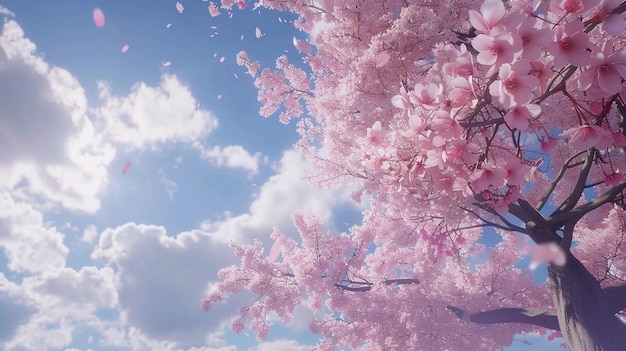 Photo cherry blossom trees in spring