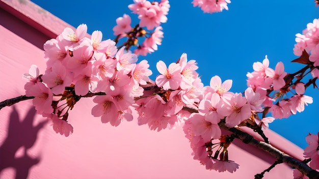 Cherry blossoms in bloom on a sunny spring day