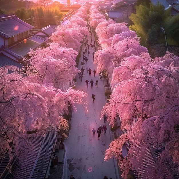 Cherry blossoms in Hirosaki Japan