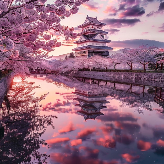 Cherry blossoms in Hirosaki Japan