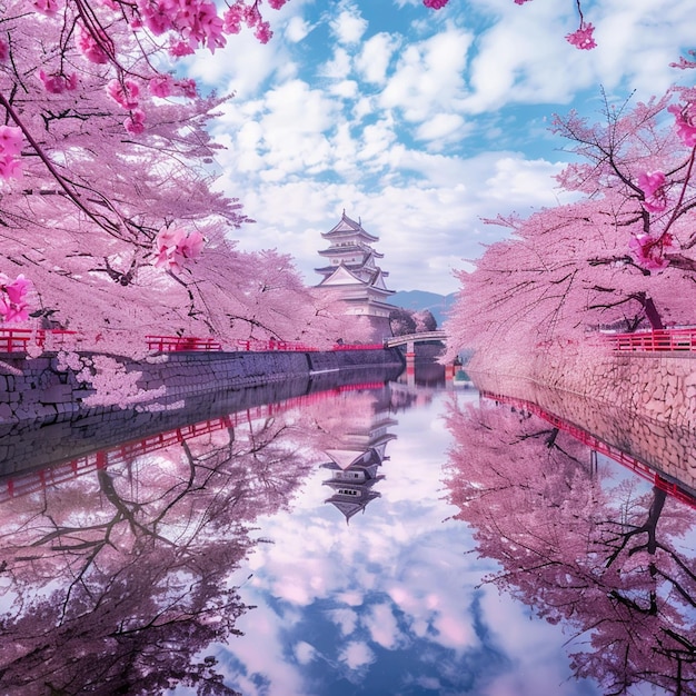 Cherry blossoms in Hirosaki Japan