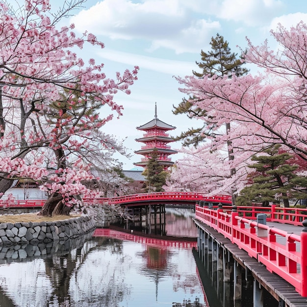 Cherry blossoms in Hirosaki Japan