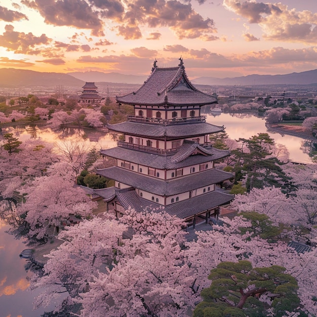 Cherry blossoms in Hirosaki Japan