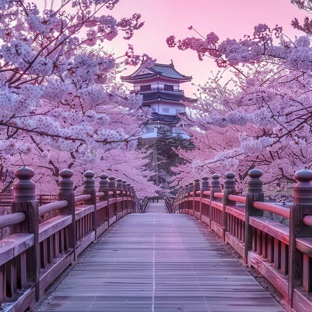 Cherry blossoms in Hirosaki Japan