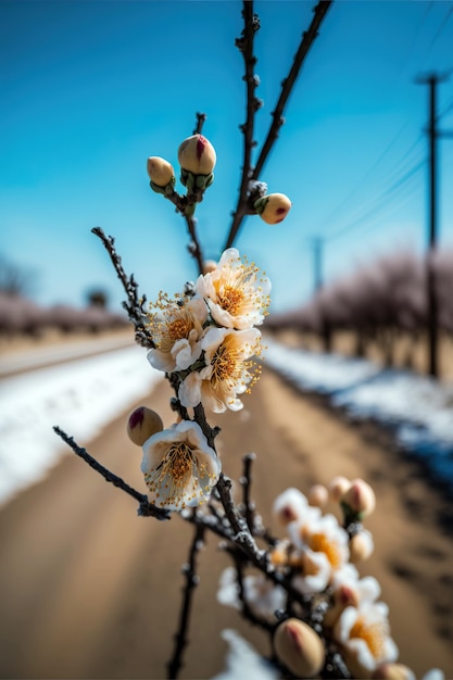 Cherry Blossoms in Hokkaido in the wintertime