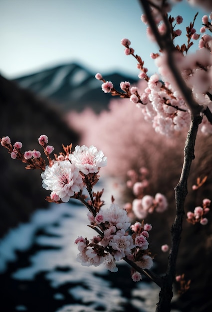 Cherry Blossoms in Hokkaido in the wintertime