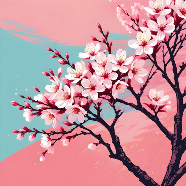 Cherry blossoms illustration