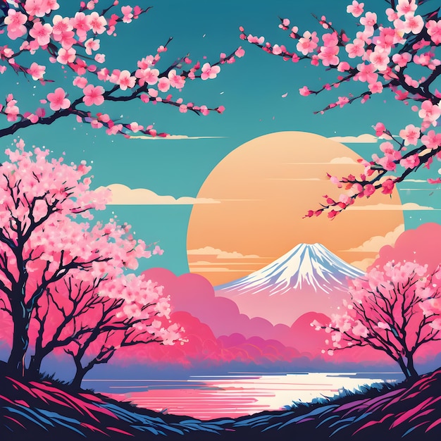 Cherry blossoms illustration