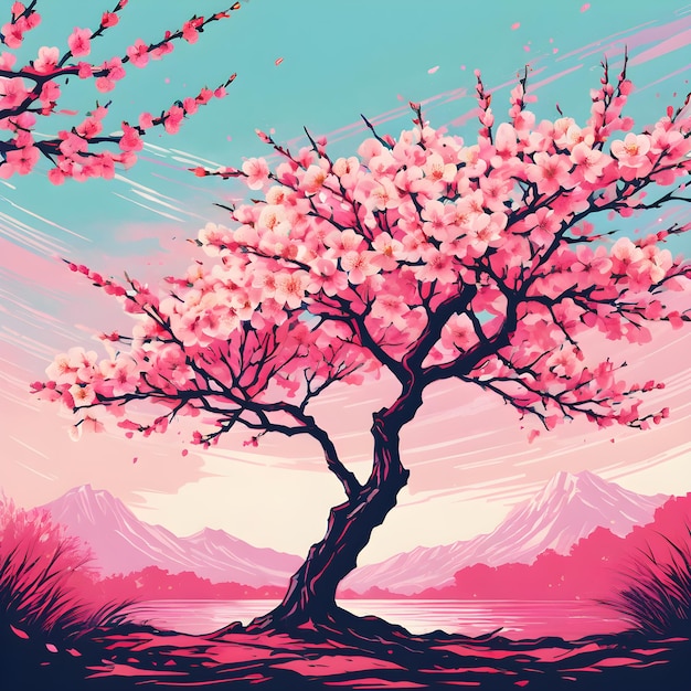 Cherry blossoms illustration