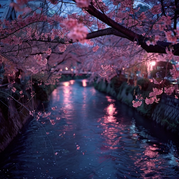 Cherry blossoms at night Kyoto Japan