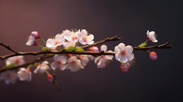 cherry flower branch HD 8K wallpaper Stock Photographic Image