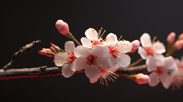 cherry flower branch HD 8K wallpaper Stock Photographic Image