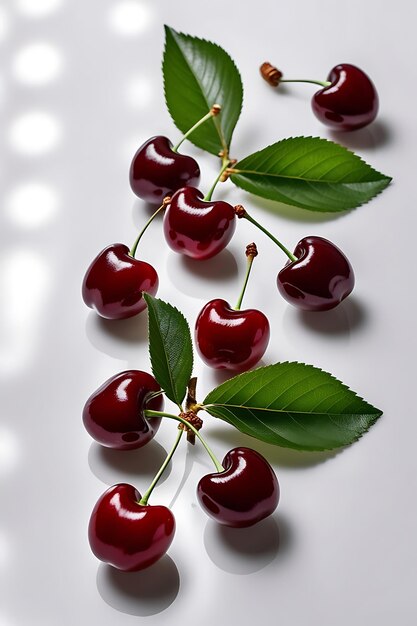 Photo a cherry fruit on the 4k white background