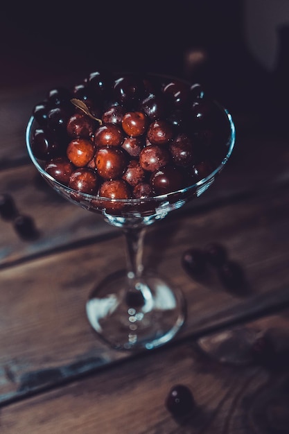 Cherry in a glass bowl