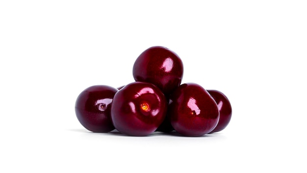 Cherry isolated. Sweet cherry berries. Red berries are isolated