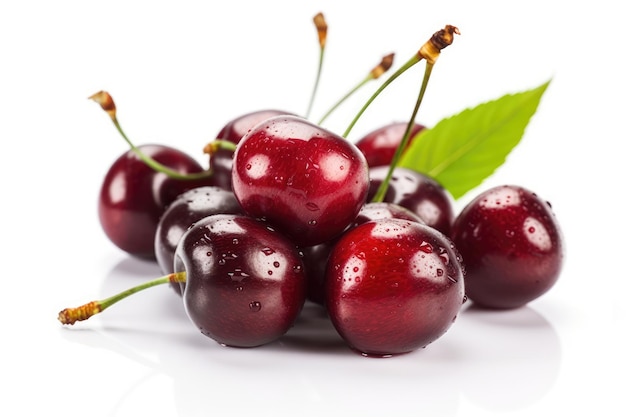 Cherry isolated on white background Generative AI