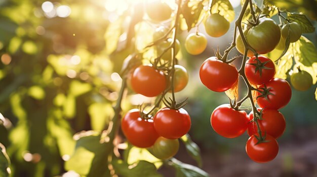 cherry tomatoes in a greenhouse