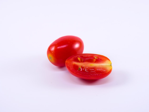 cherry tomatoes isolated on white background.