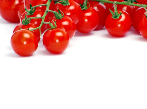 Cherry tomatoes isolated on white