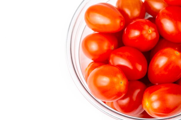 Cherry Tomatoes on white backgroundLycopersicon esculentum Mill