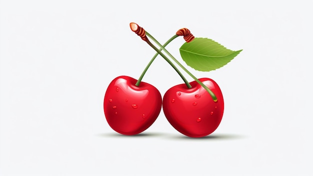 Cherry vector on a white background